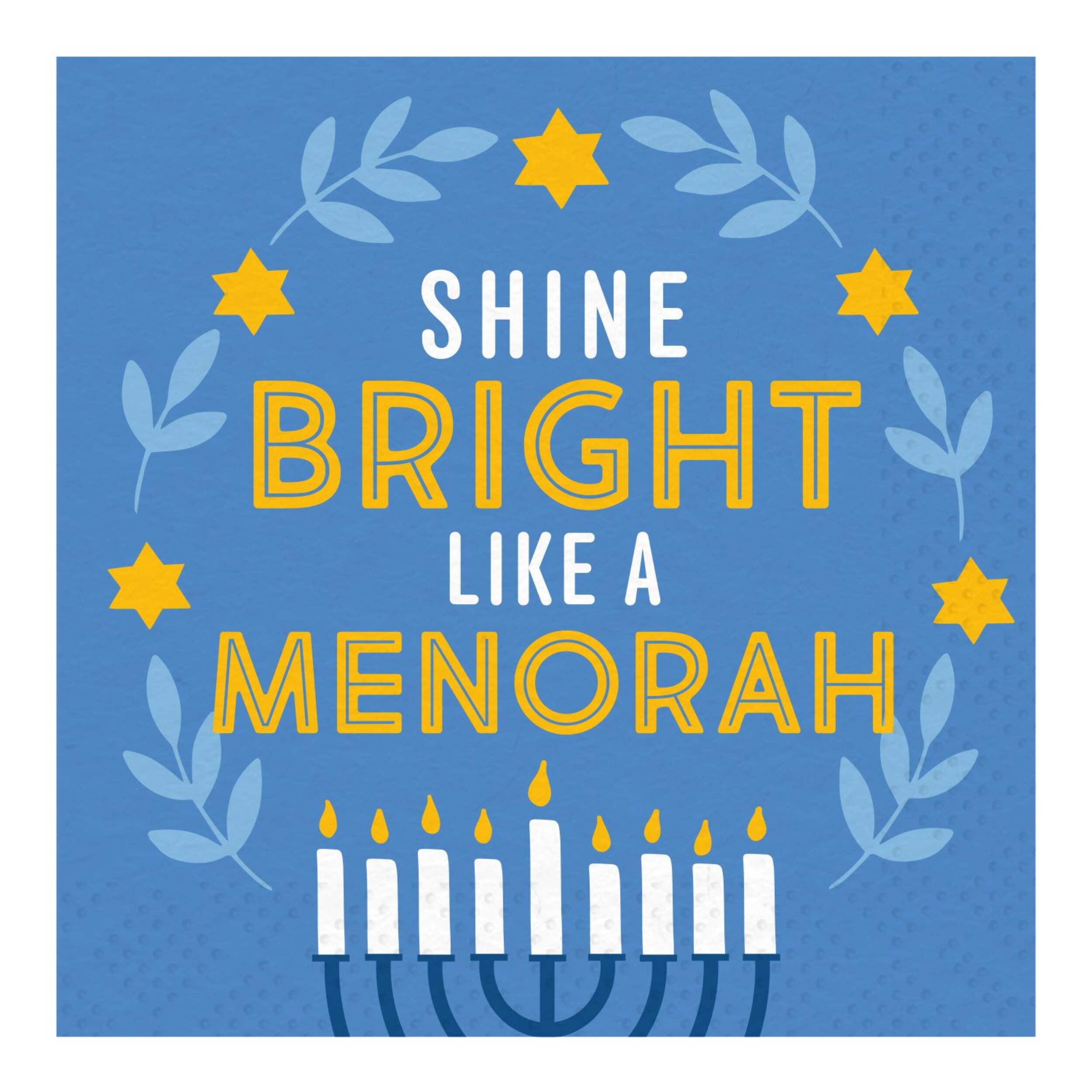 Sophistiplate Hanukkah Shine Bright Beverage Napkin, 20-pk Overhead_Flat