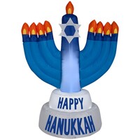 Décoration gonflable Gemmy avec l'inscription Happy Hanukkah en forme de ménorah, 3,5 pi, pour Hanoukka