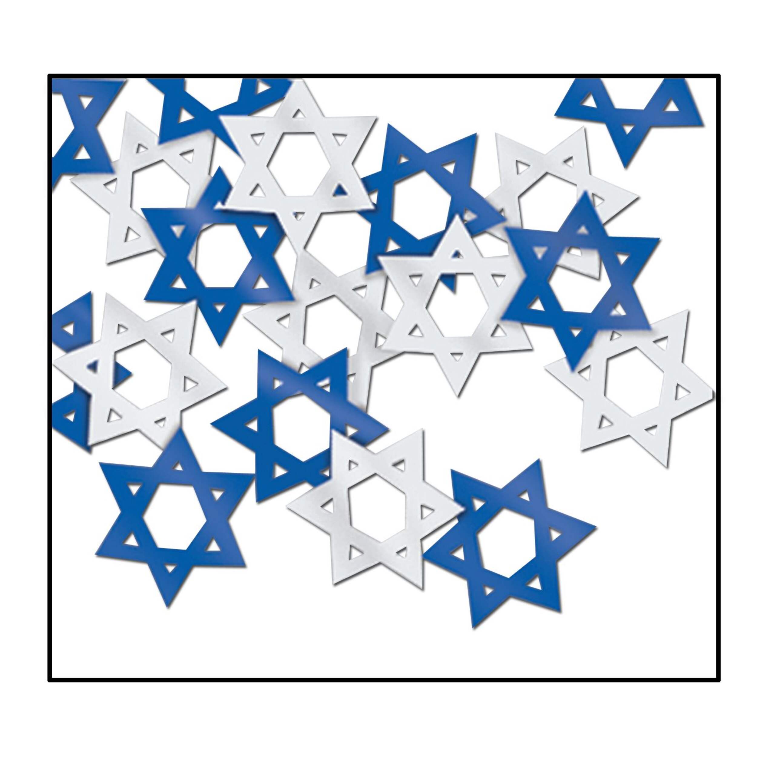 Hanukkah Star of David Blue/White Metallic Confetti, 0.5-oz CloseUp