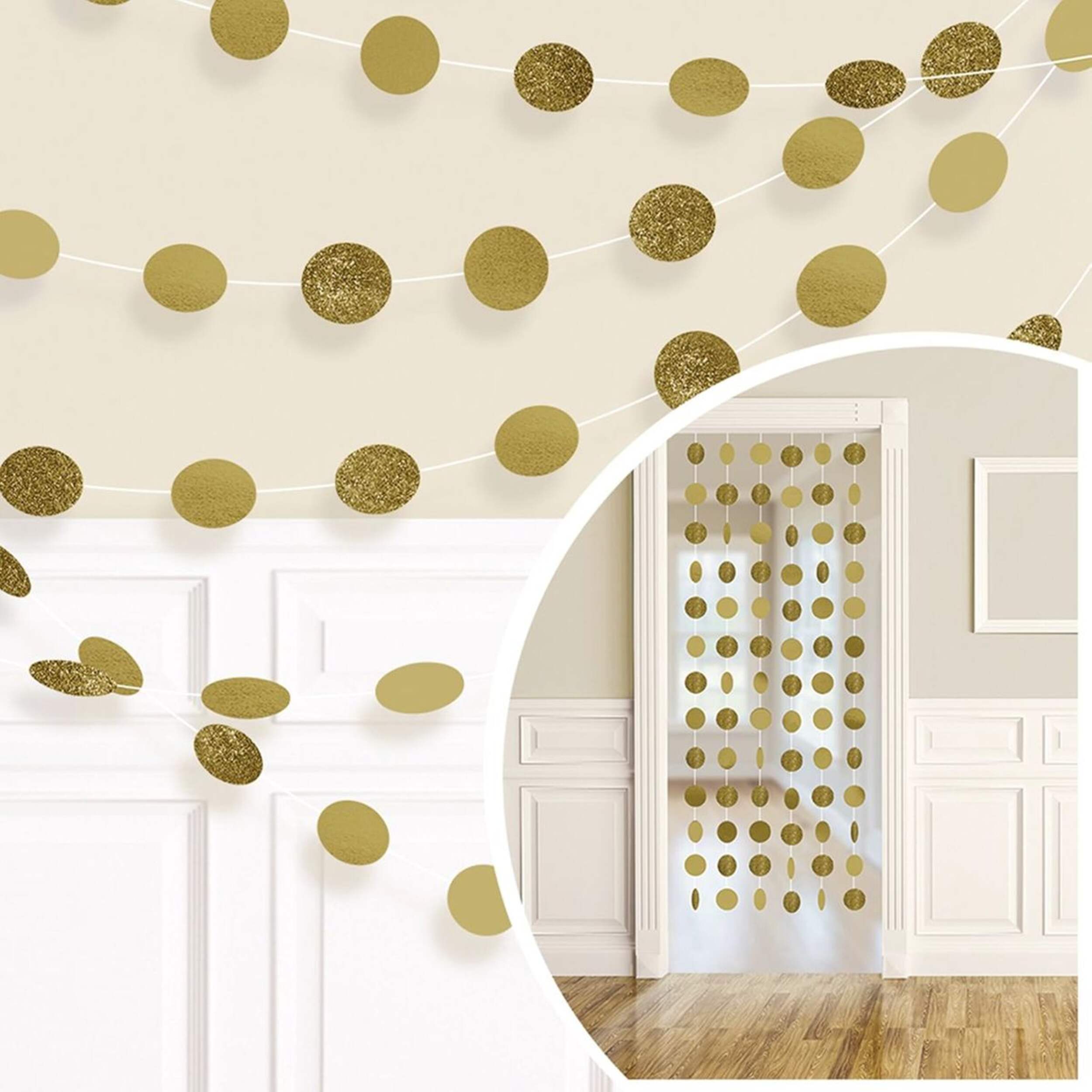 Toile de fond à paillettes veille du jour de l'An Partyaire, 79 po Front_Flat