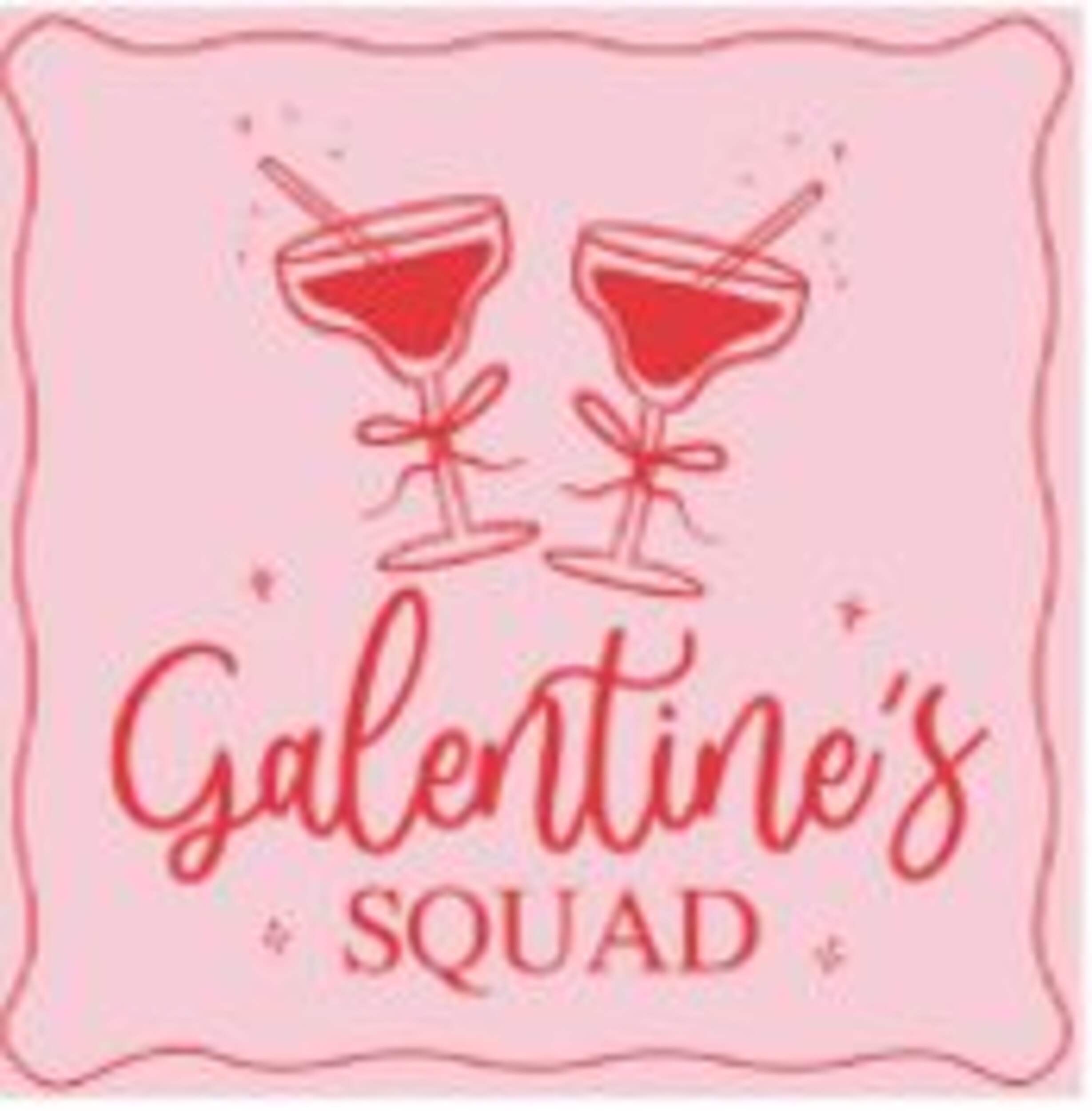Valentine's Day Galentine's Squad Beverage Napkins, 20-pk Front_Flat