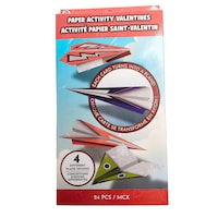 Carte de la Saint-Valentin, avions en papier, paq. 24 Front_Flat