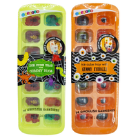 Plateau à glaçons avec assortiment de bonbons gélifiés effrayants Front_Flat
