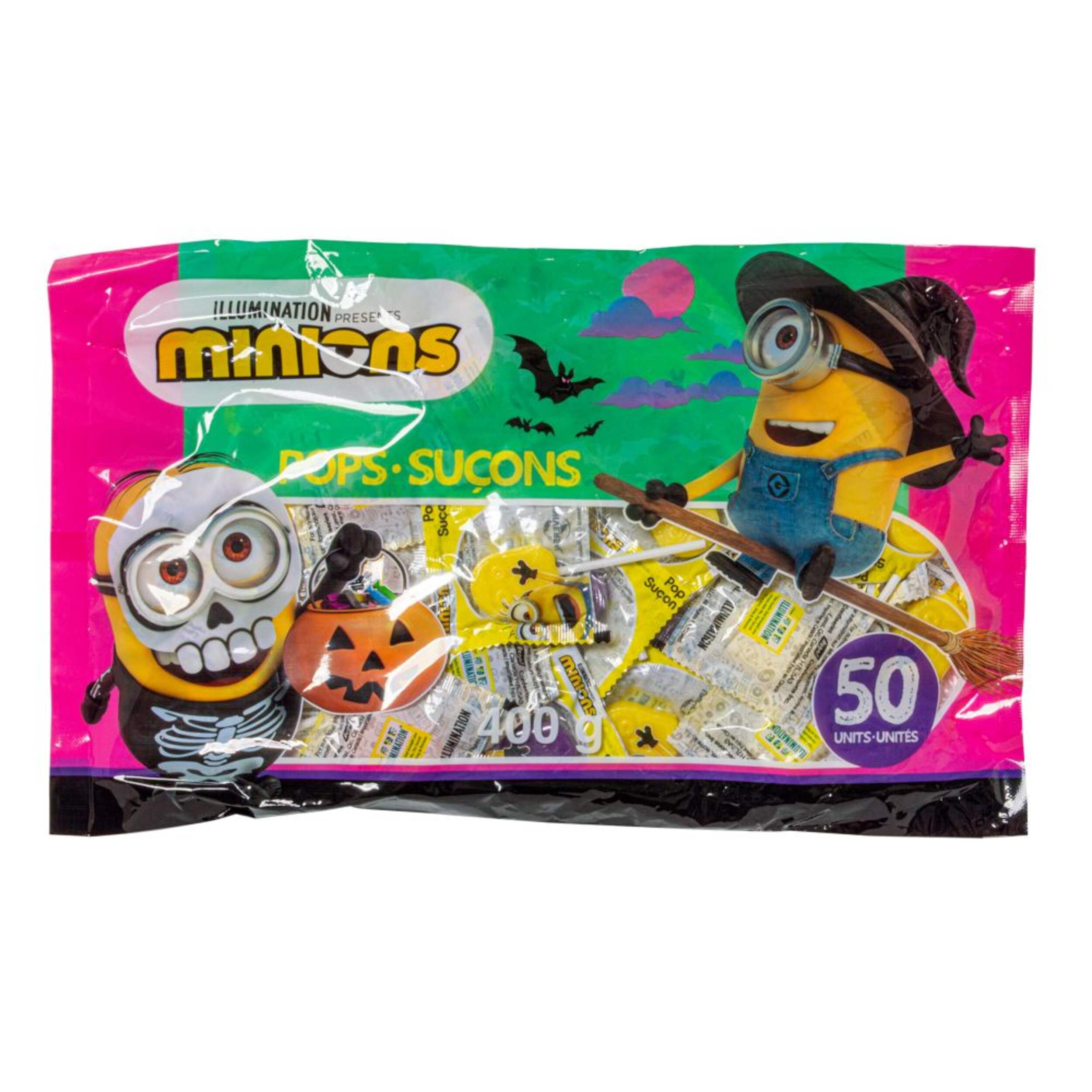 Sucettes d'Halloween Minions assorties, paq. 50 Front_Flat