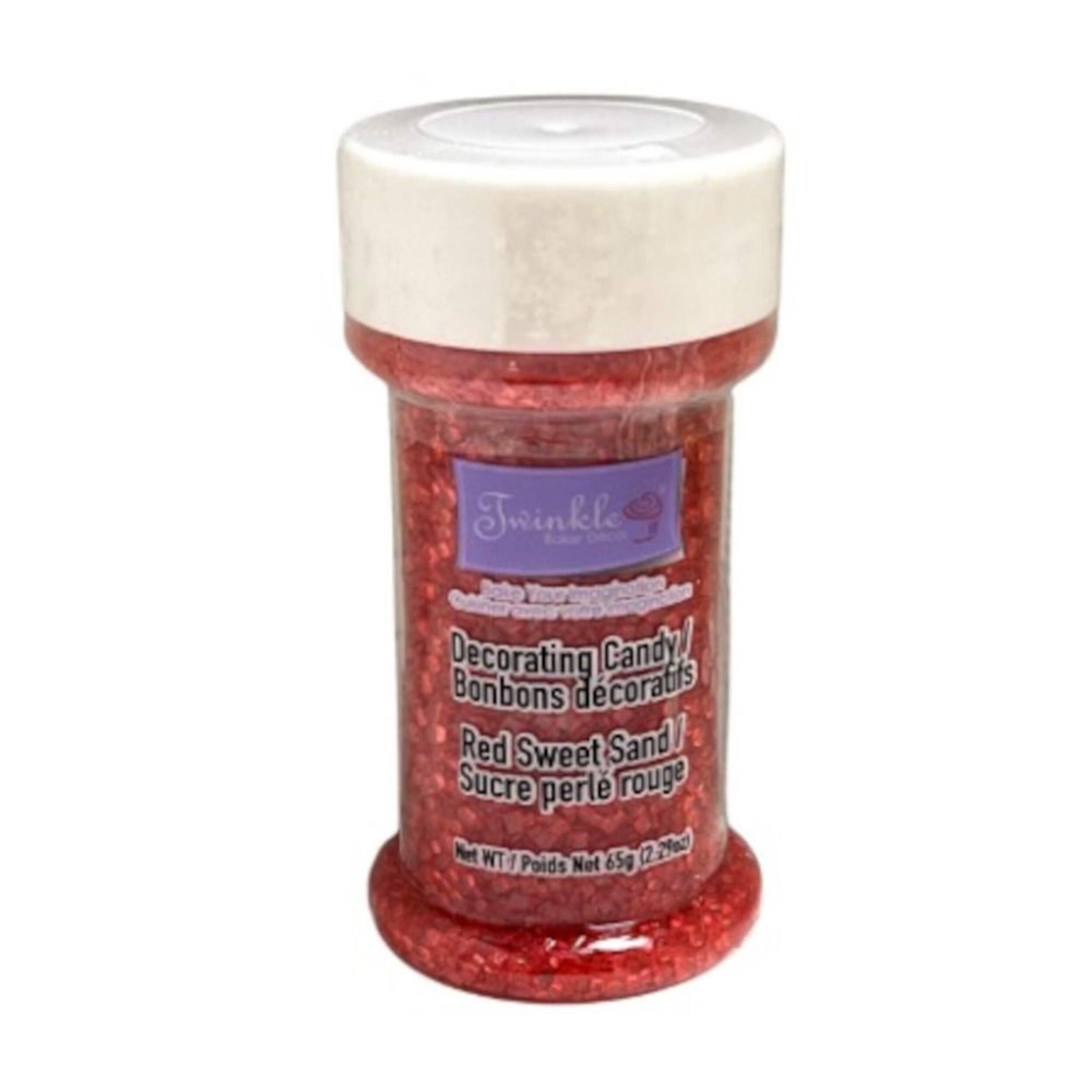 Red Sweet Sand Candy, Edible Sugar for Cake Decorating, 65-g Front_Flat