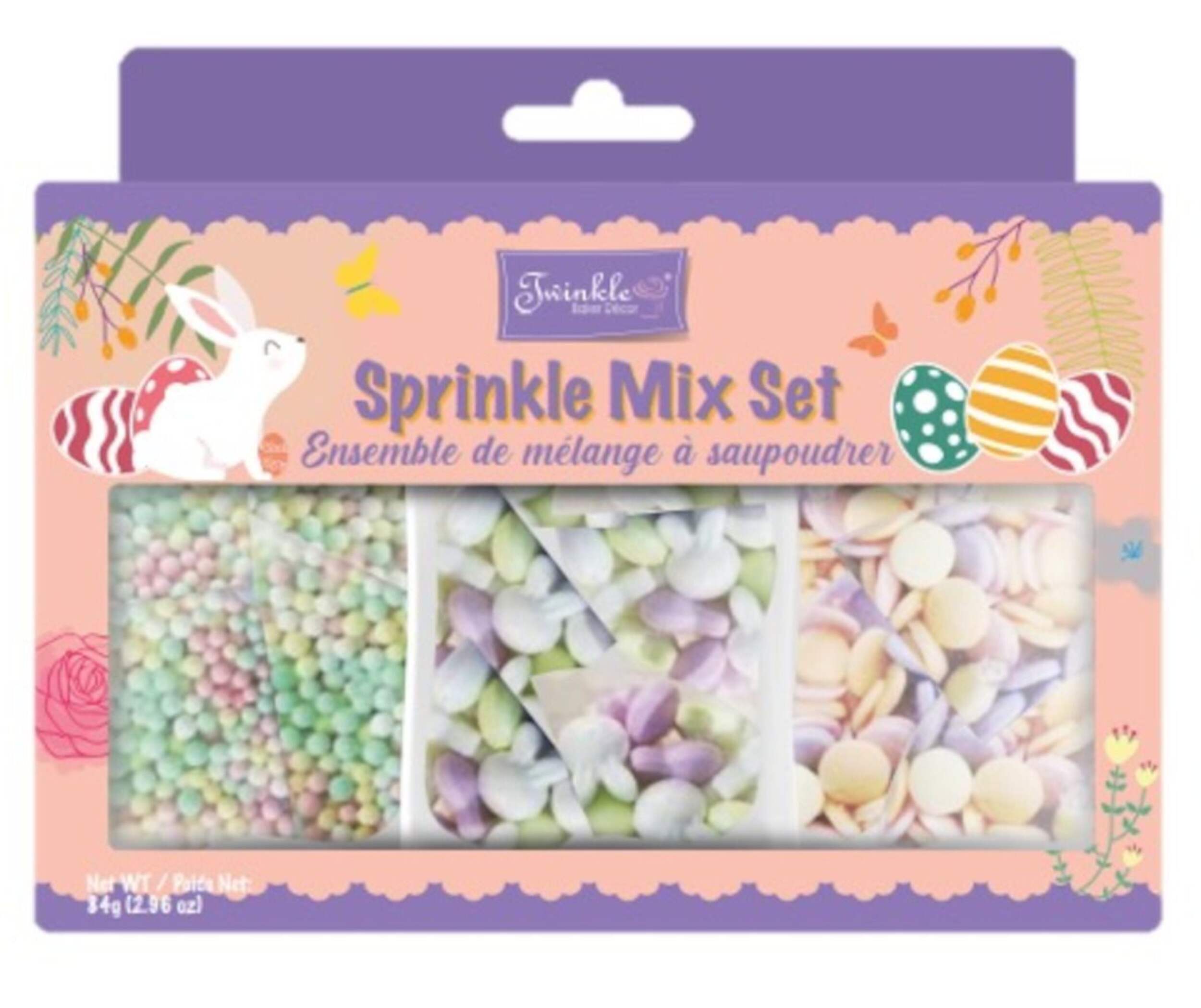 Boxed Sprinkle Mix Easter Bunnies Set, 84g Front_Flat