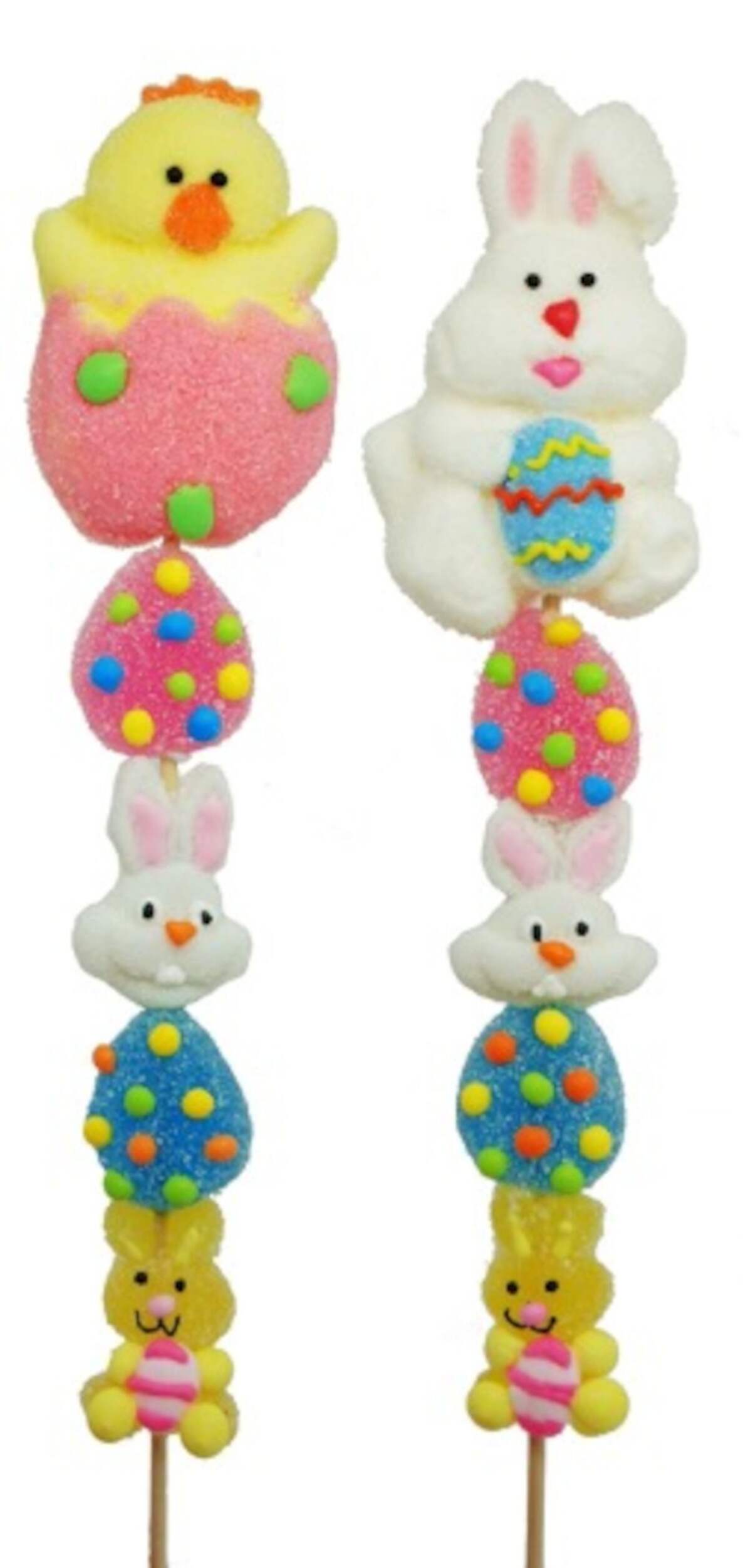 Brochette géante guimauves bonbons gélifiés de Pâques, lapin, 78 g Front_Flat