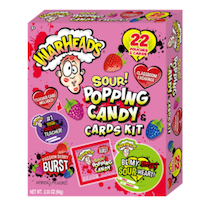 Warheads Valentine's Popping Candy Classroom Exchange Box, 22-pk Front_Three_Fourths_Angled_Left