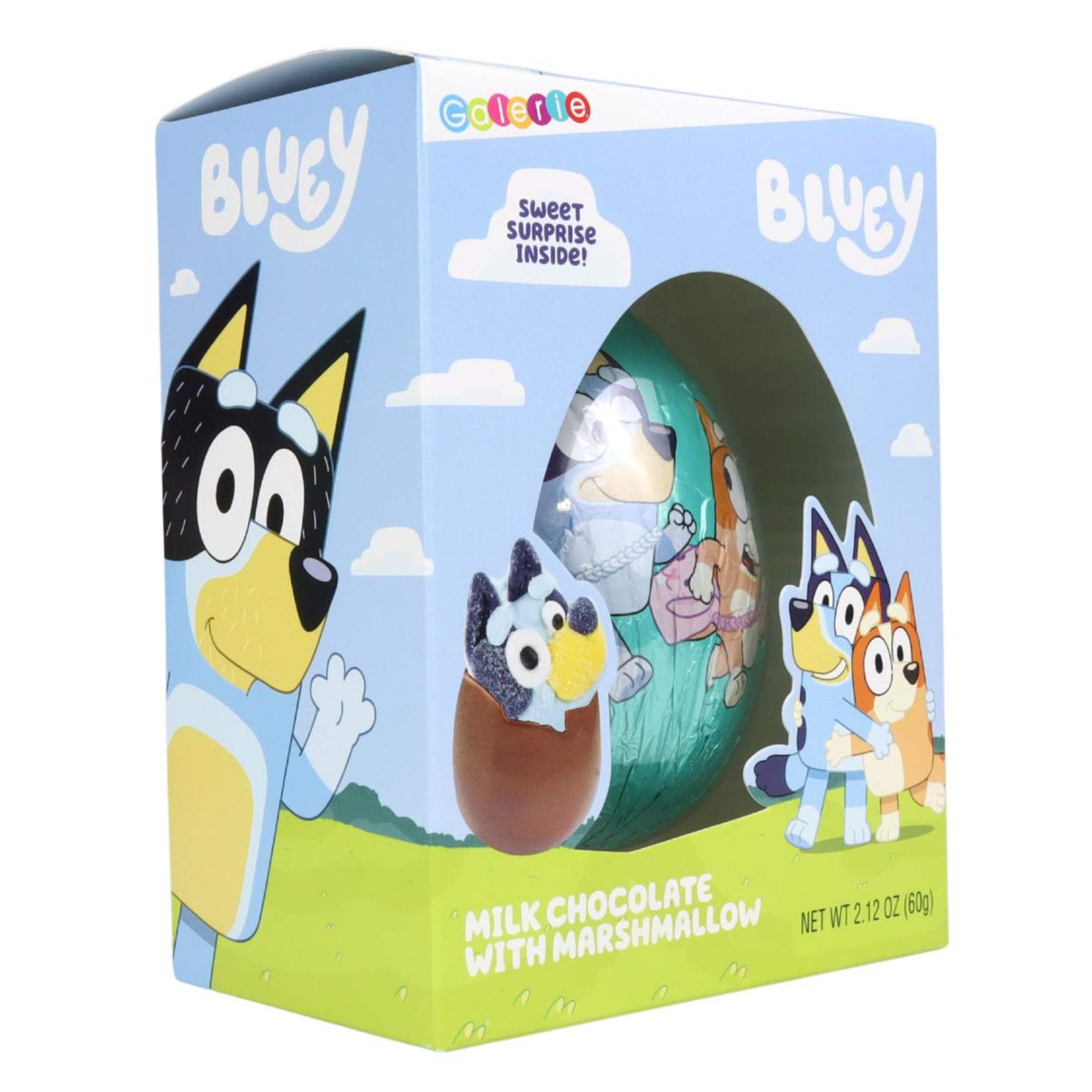 Bluey Easter Chocolate Egg With Marshmallow, 60g Front_Three_Fourths_Angled_Right