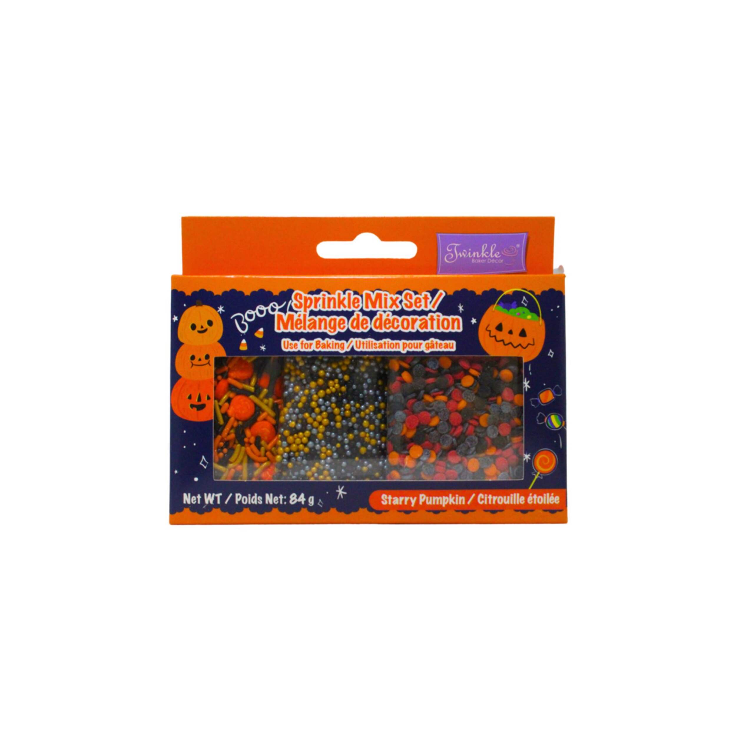 Mélange de décoration, Citrouille étoilée, 84 g, paq. 3, friandises pour l'Halloween Front_Flat