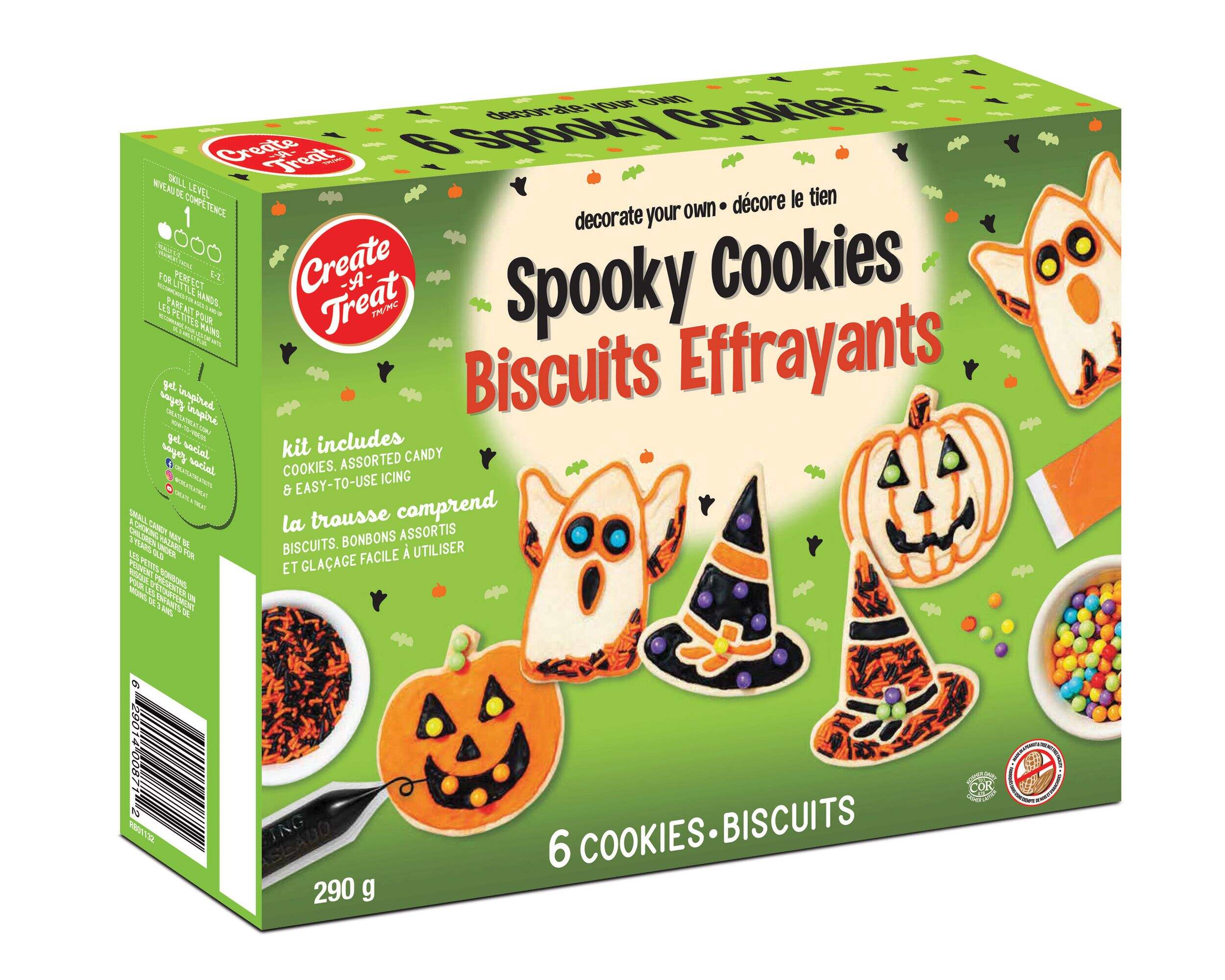 Create-A-Treat Decorate Your Own Spooky Cookie Kit, 290-g Front_Angled_Right