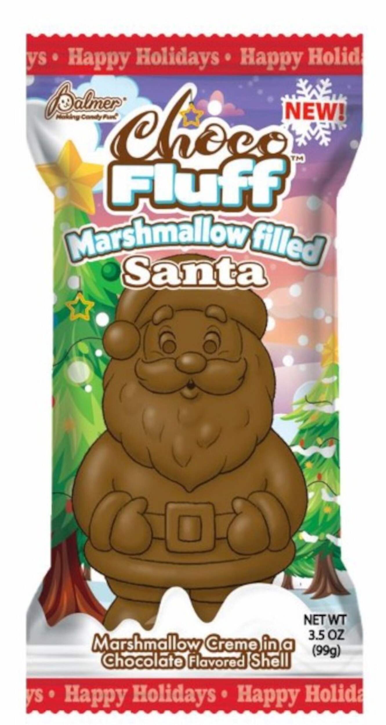 Choco Fluff Santa Chocolate Solid, 99-g Front_Flat