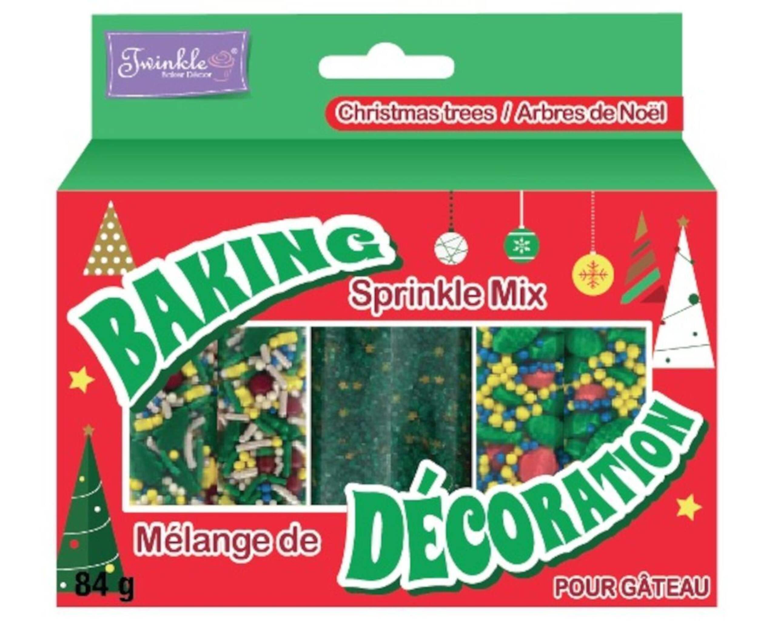 Christmas Trees Boxed Sprinkle Mix for Baking, Assorted Colours Front_Elevated