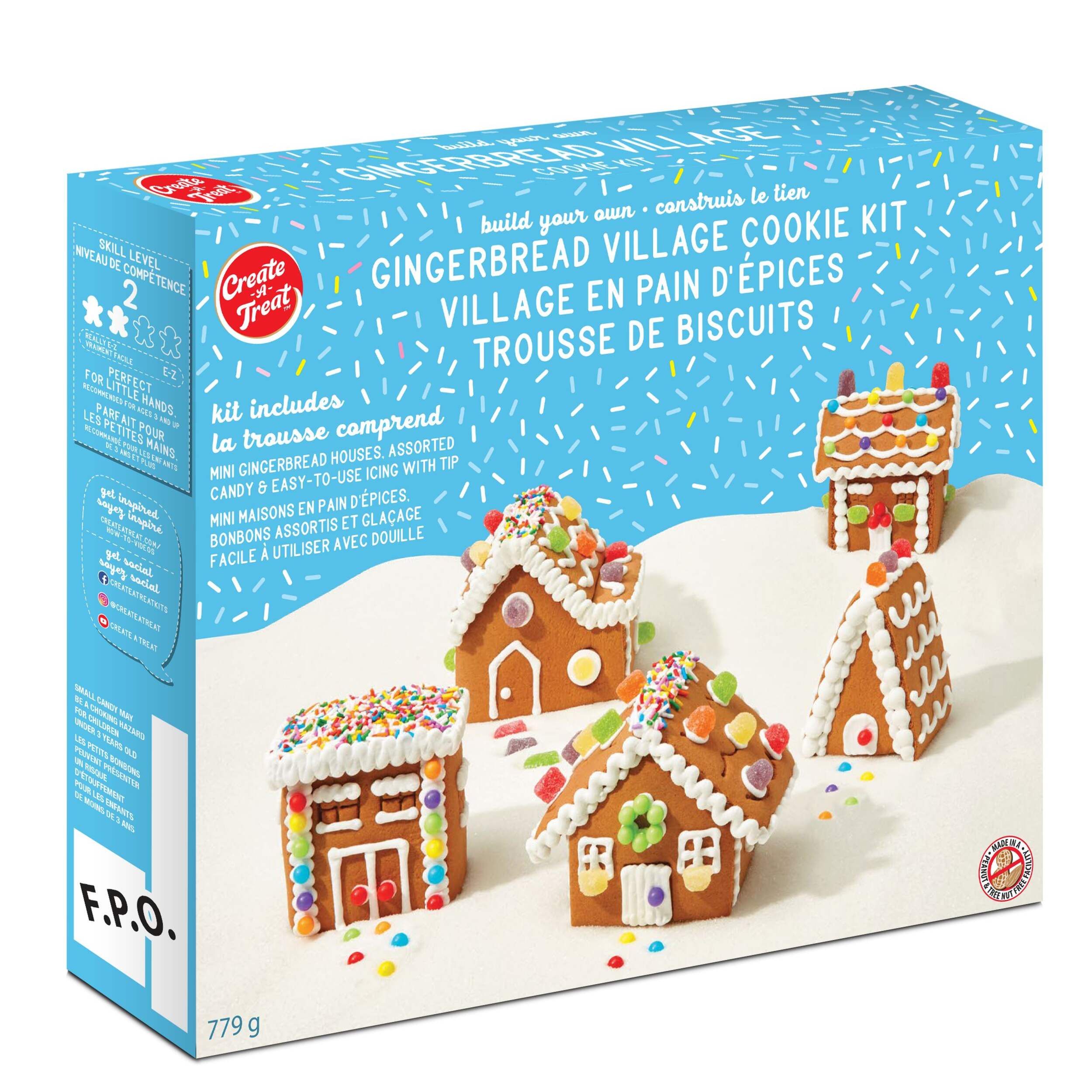 Create-A-Treat Gingerbread Miniature Village Decorating Kit Front_Angled_Right