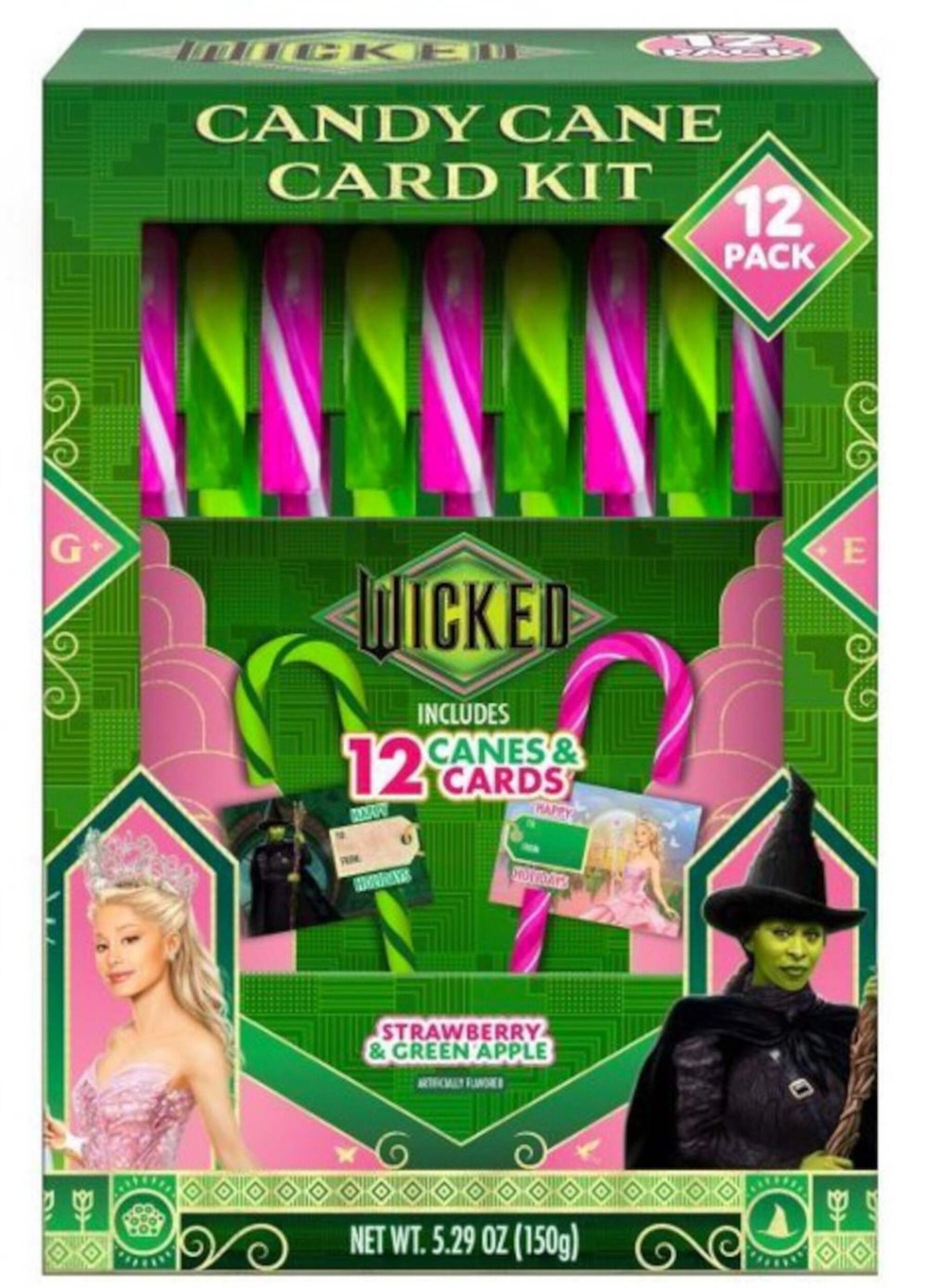 Wicked Licensed Pink/Green Candy Canes for Baking, 12-pk Front_Elevated