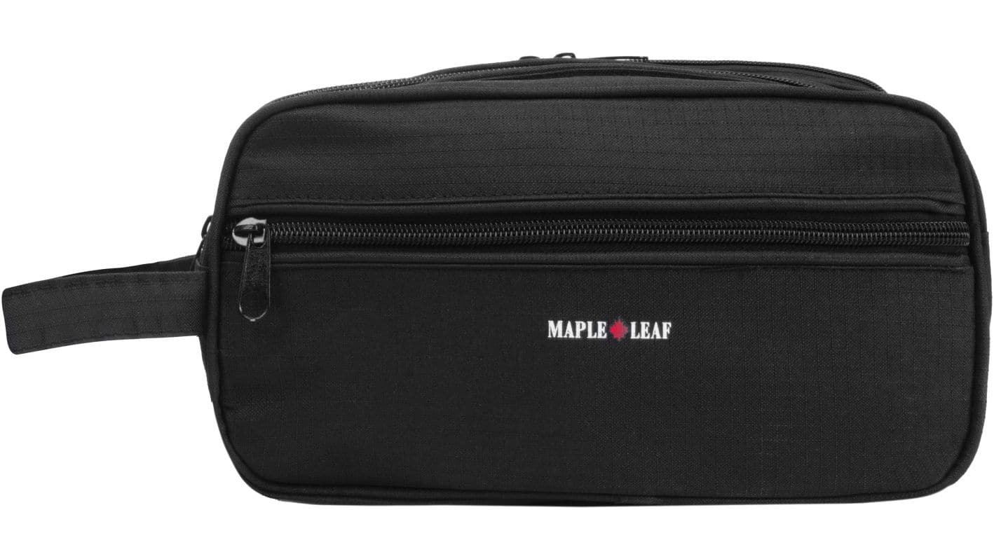 Maple Leaf Leak-Resistant Travel Toiletry Kit Shaving Bag w/ 3 Compartments