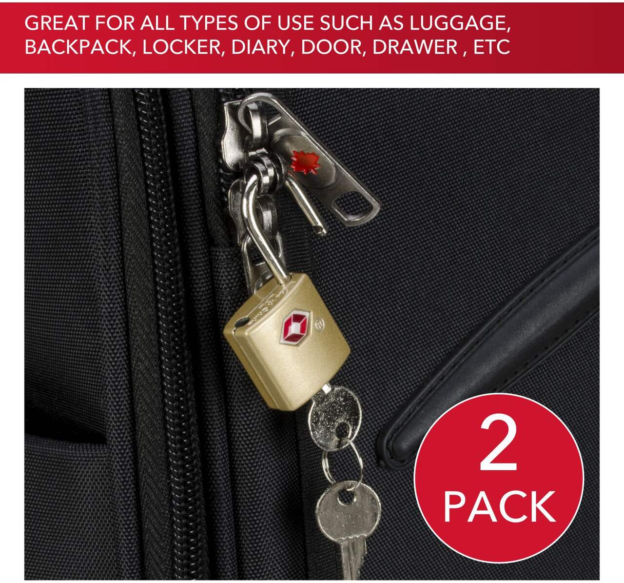 Keyless TSA Approved Luggage Lock with Lifetime Never Cut