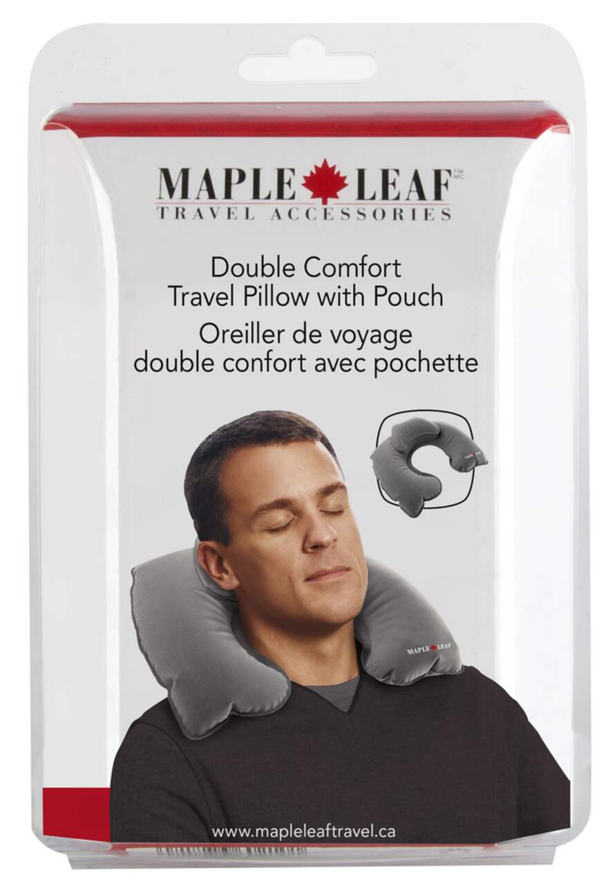 Coussin de voyage gonflable pour tête et cou pour avion et voiture Maple  Leaf Double Comfort