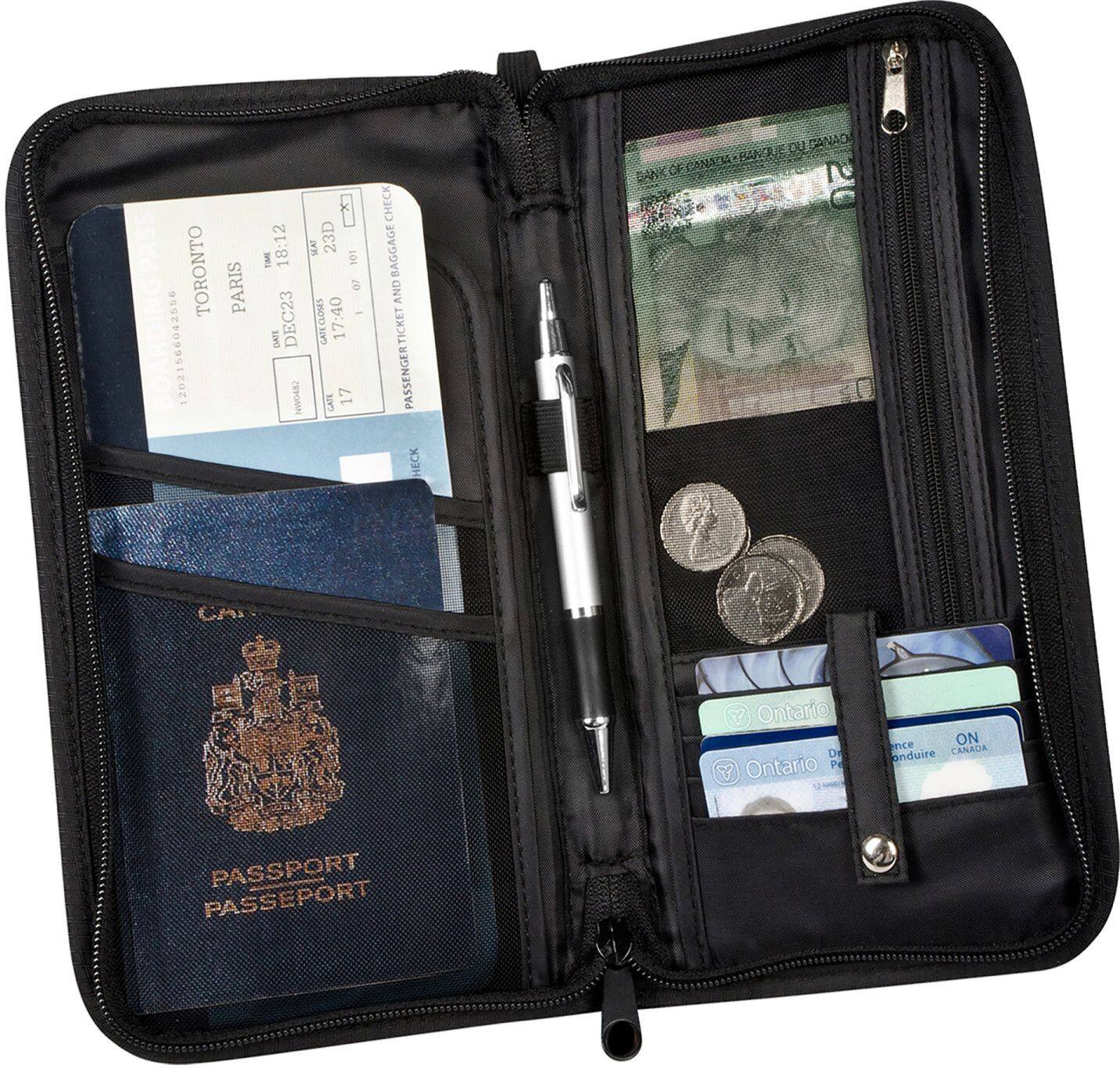 Maple Leaf RFID Blocking Travel Organizer Wallet/Passport & Credit Card  Holder