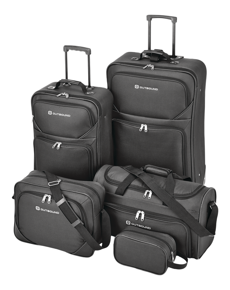 Outbound 5Piece Softside Wheeled Travel Luggage Suitcase Set w/ Duffle