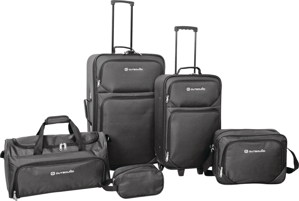 Outbound 5Piece Softside Wheeled Travel Luggage Suitcase Set w/ Duffle