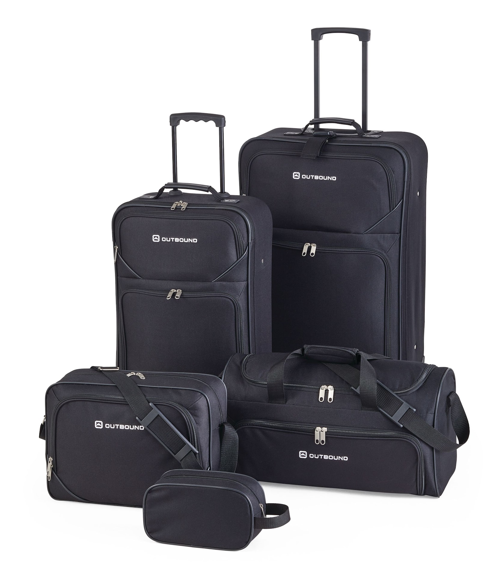 Outbound 5-Piece Softside Wheeled Travel Luggage Suitcase Set w