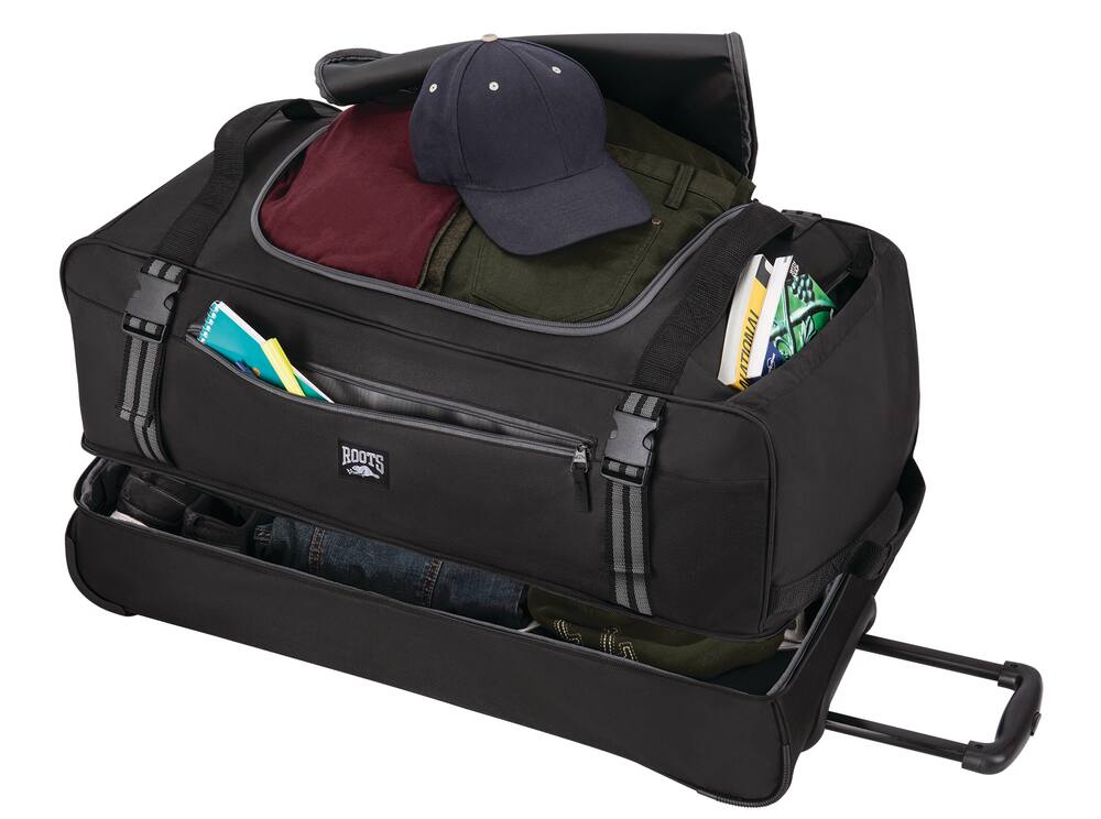 roots duffle bag with wheels