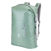Woods Portage Roll Top Waterproof Dry Backpack For Camping/Hiking/Canoeing/Kayaking, 40-L Front_Three_Fourths_Angled_Left