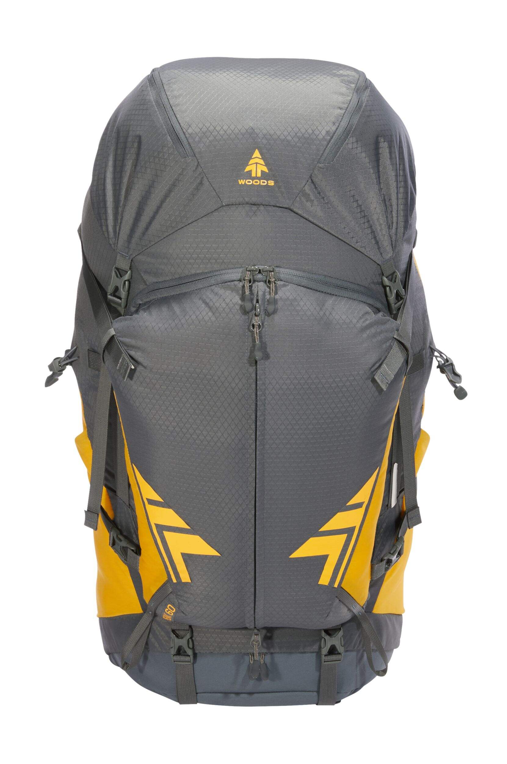 Sac à dos résistant à l’eau léger Woods Expedition Peak pour randonnée/camping/voyage, 60&nbsp;l Front_Flat