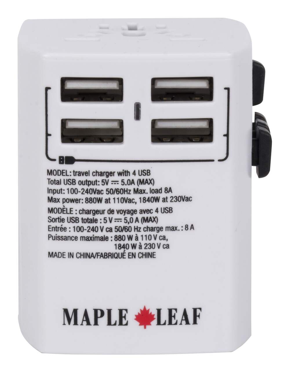 Adaptateur de voyage universel Maple Leaf International et convertisseur de  courant 220 à 110 V