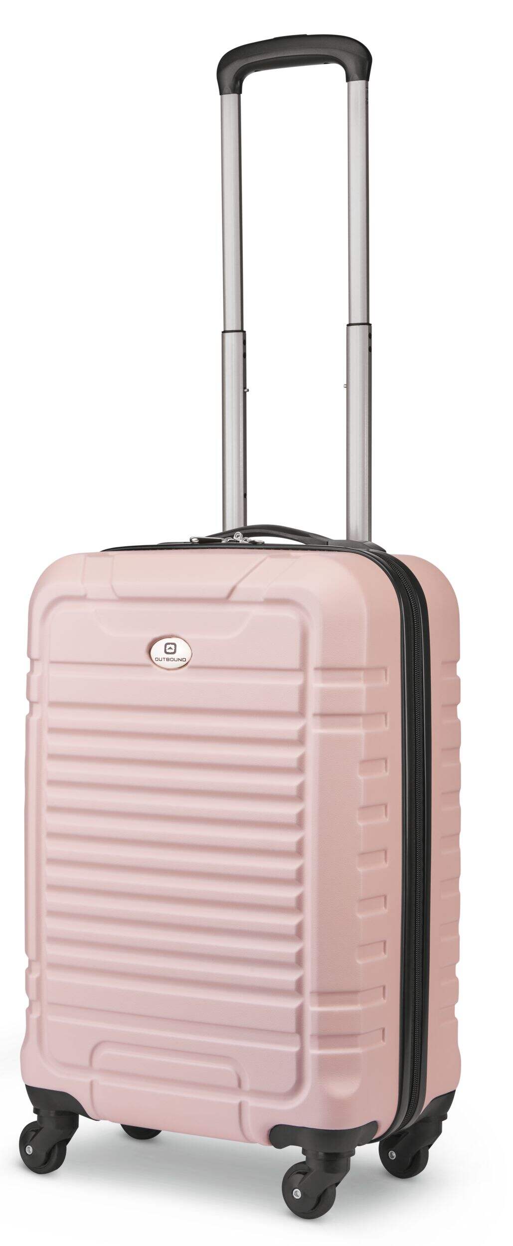 Outbound Carry-On Spinner Luggage, 20-in, Matte Pink Front_Three_Fourths_Angled_Left