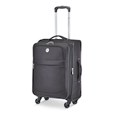 Outbound Softside Carry-On Spinner Wheel Travel Suitcase, Black, 21-5/8-in Front_Three_Fourths_Angled_Left