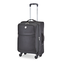 Outbound Softside Carry-On Spinner Wheel Travel Suitcase, Black, 21-5/8-in Front_Three_Fourths_Angled_Left