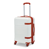 Outbound Hardside Carry-On Spinner Flex Travel Suitcase, White/Tan, 21-5/8-in Front_Three_Fourths_Angled_Left