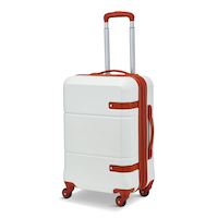 Outbound Hardside Carry-On Spinner Flex Travel Suitcase, White/Tan, 21-5/8-in Front_Three_Fourths_Angled_Left