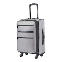 Outbound Softside Spinner Wheel Carry-On Travel Luggage Suitcase, Grey, 21-in Front_Three_Fourths_Angled_Left