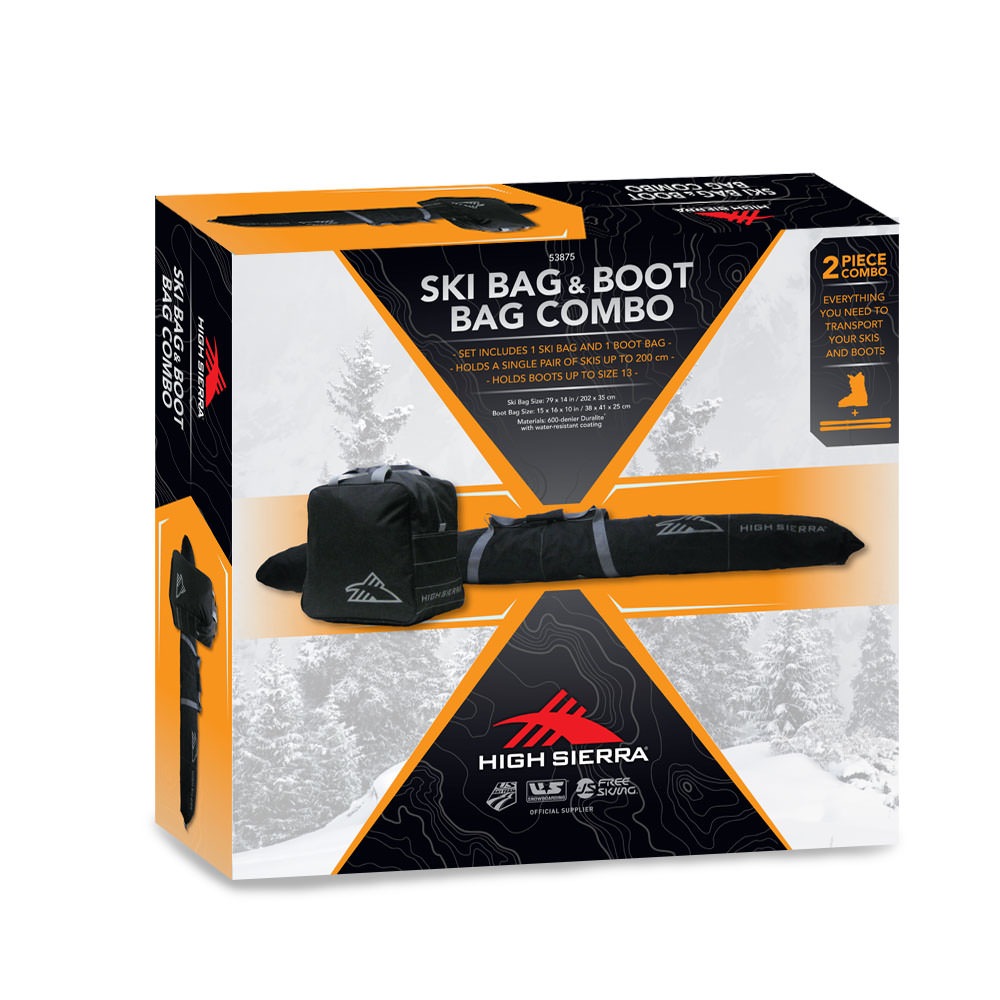 High Sierra Ski & Boot Travel Bag Combo For Gear & Accessories, 2pc