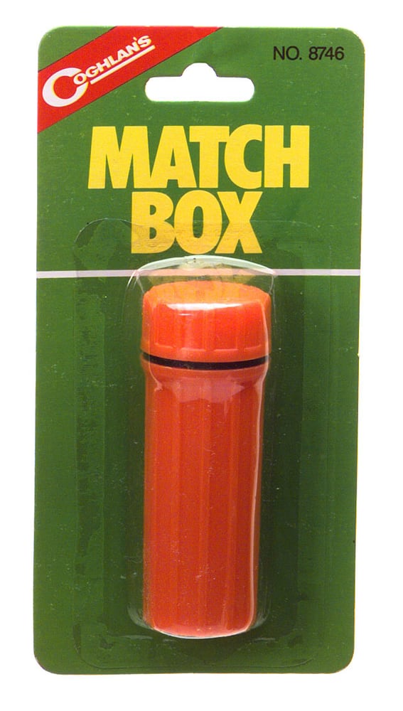 3 COLEMAN Plastic Match Holder Matchbox W/ 25 Matches Orange  Watertight 