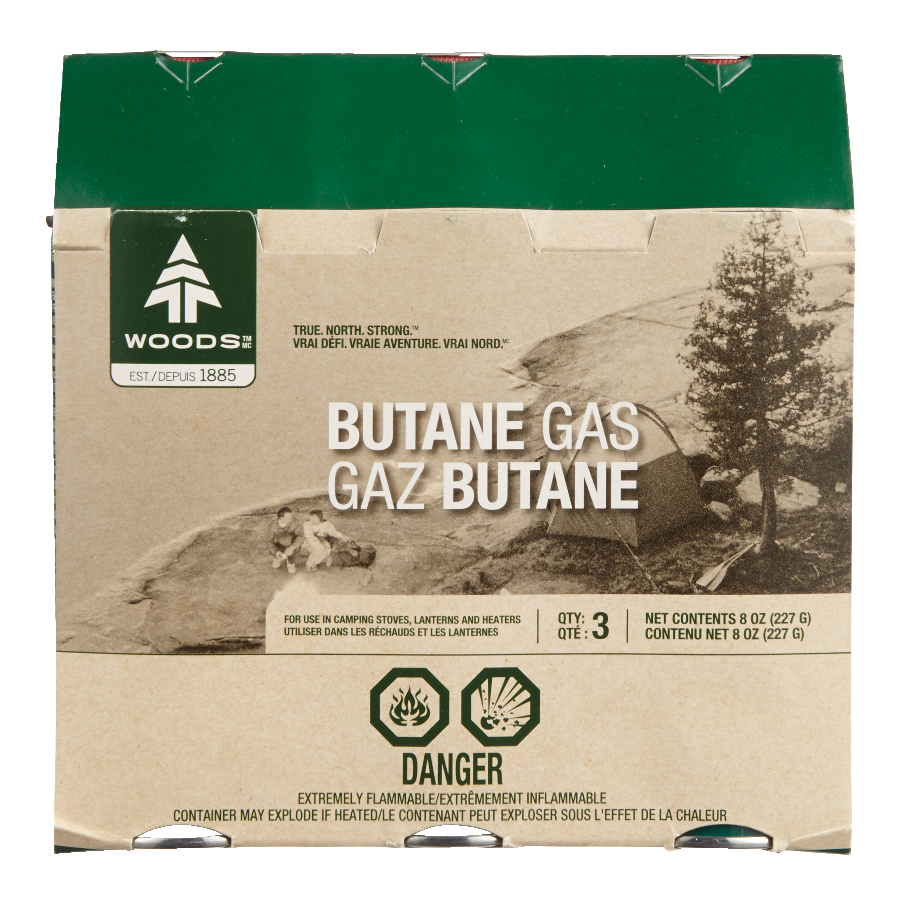 Woods Butane Gas Canister/Cartridge, Fuel For Camping Stoves, Lanterns
