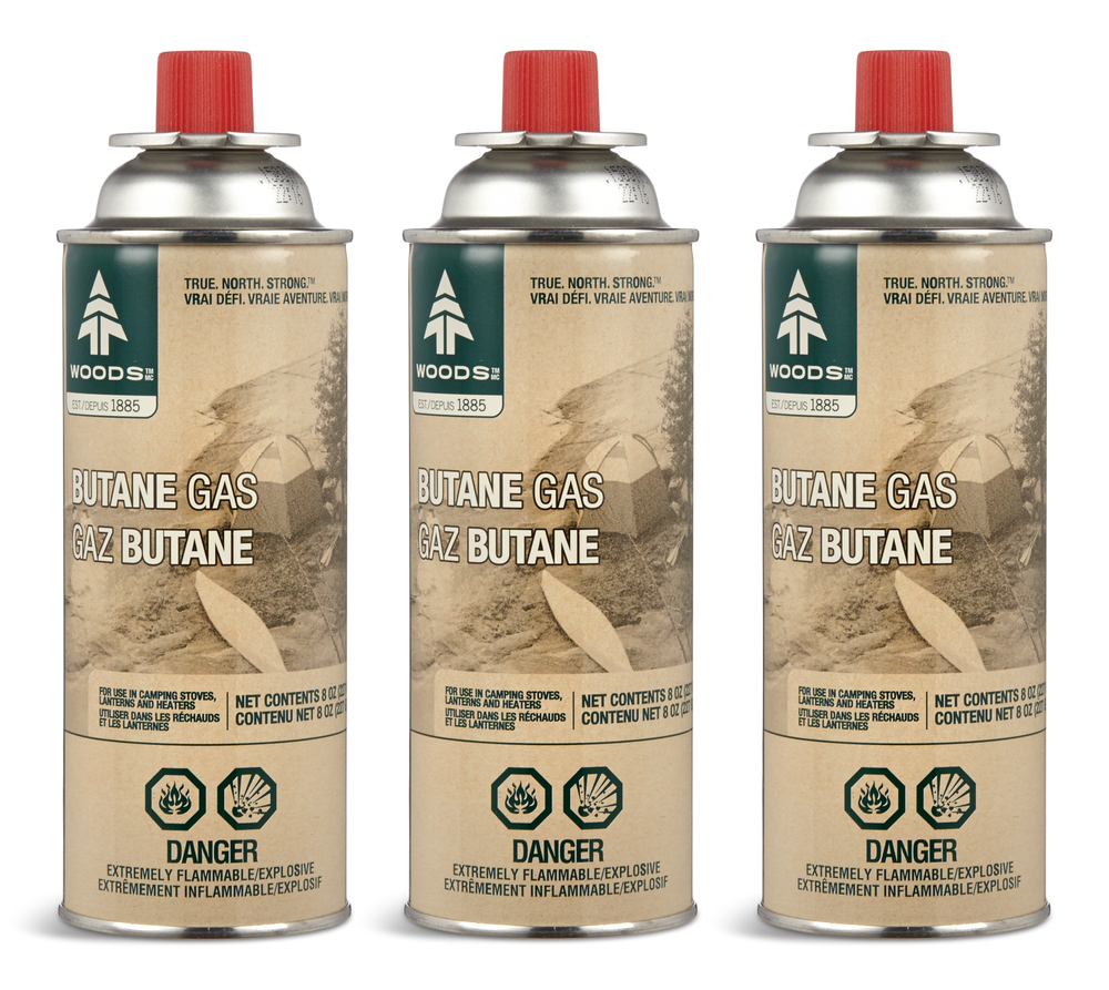 Woods Butane Gas Canister/Cartridge, Fuel For Camping Stoves, Lanterns