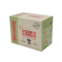 Reliance Double Doodie Bags, Zip Lock Toilet Waste Bags For Portable Camping Toilet/Porta Potty, 2-L Front_Three_Fourths_Angled_Left