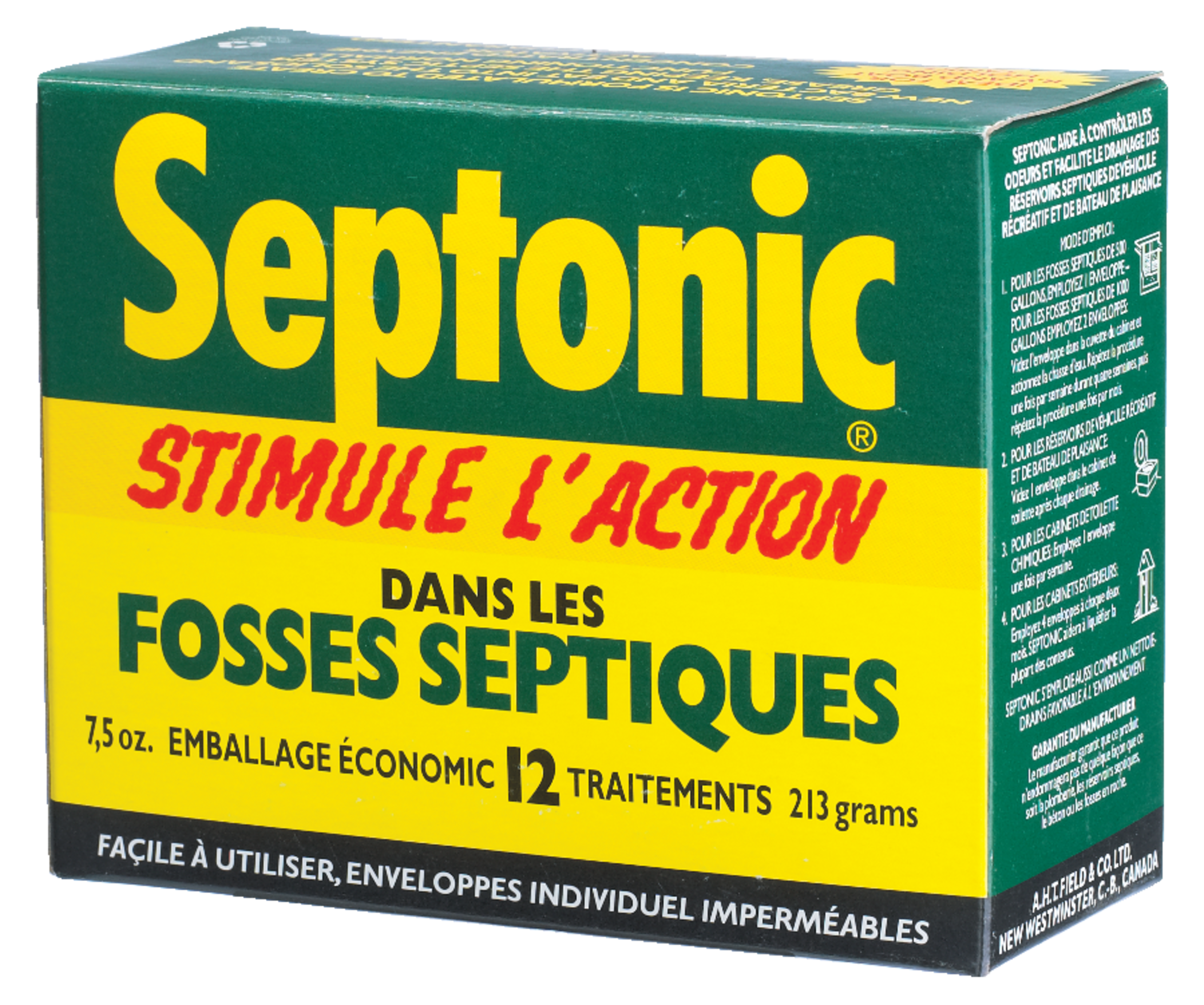 Traitement pour fosse septique activation bactérienne Septonic en format économique, paq. 12 Front_Angled_Left