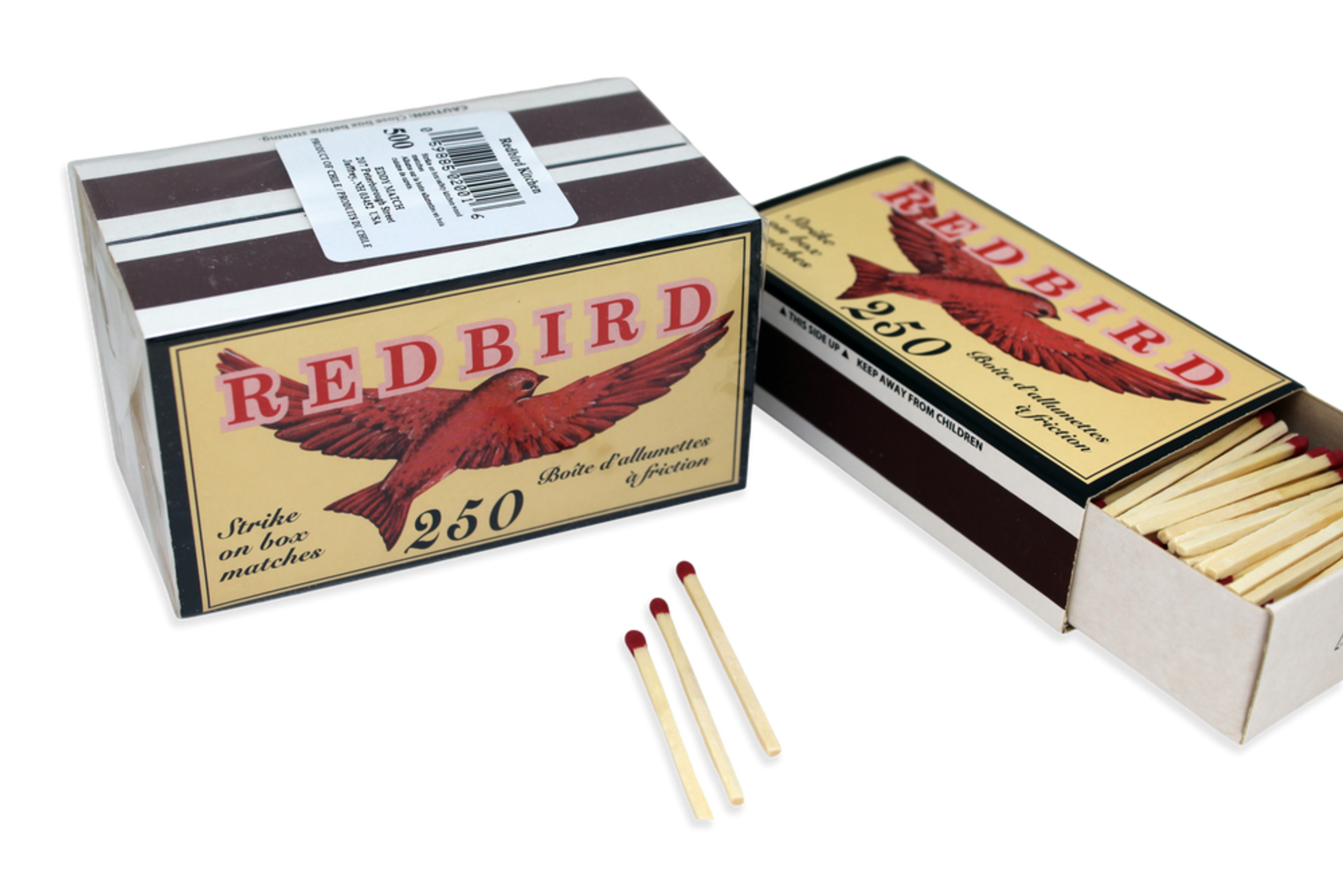 Allumettes à friction en bois Red Bird, 250 un./paq., 2 paq. Composite_or_Mixed