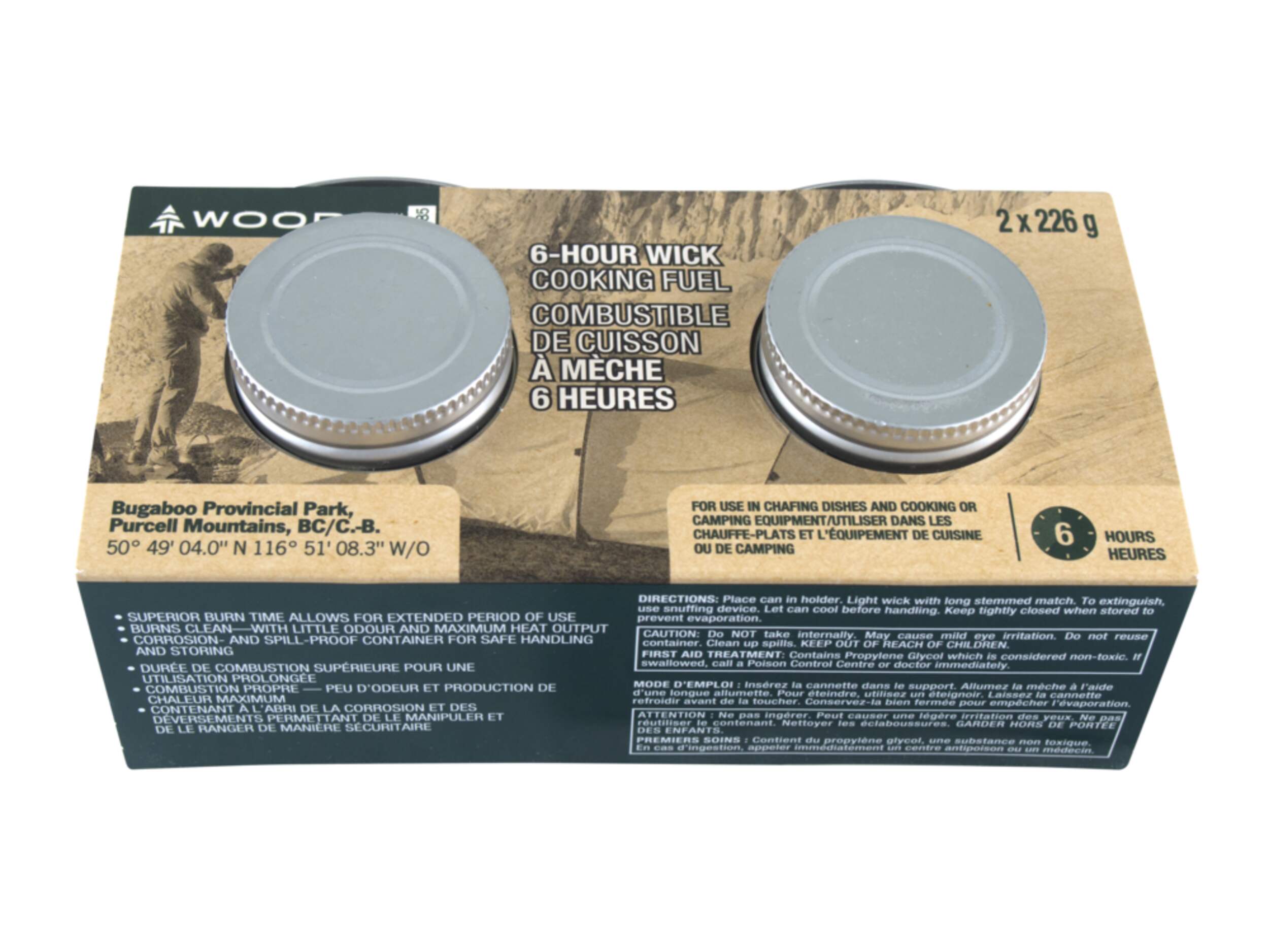 Woods 6-Hour Wick Cooking Fuel For Camping Equipment, Cooking & Chafing Dishes, 226-g, 2-pk Overhead_Plunge