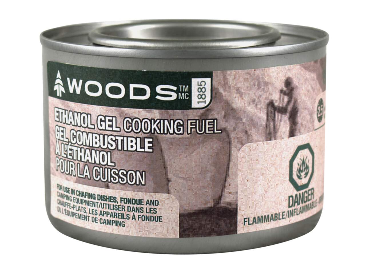 Combustible de cuisson à base de gel d'éthanol Woods, durée de 2,5 heures,  pour le matériel de camping, les réchauds et la fondue, 226 g