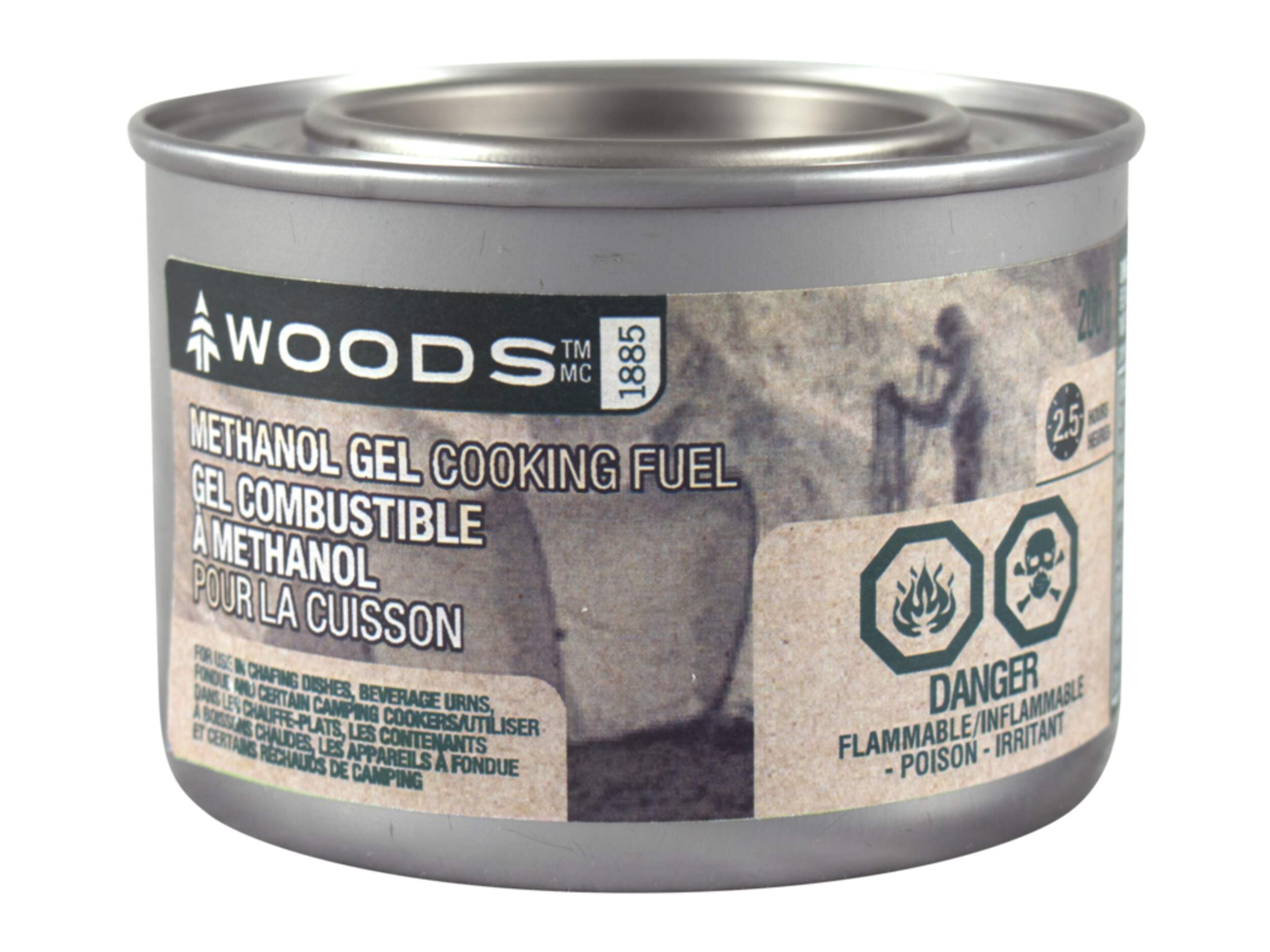 Woods 2.5-Hour Methanol Gel Cooking Fuel For Camping Cookers, Chafing Dishes & Fondue, 200-g Front_Flat