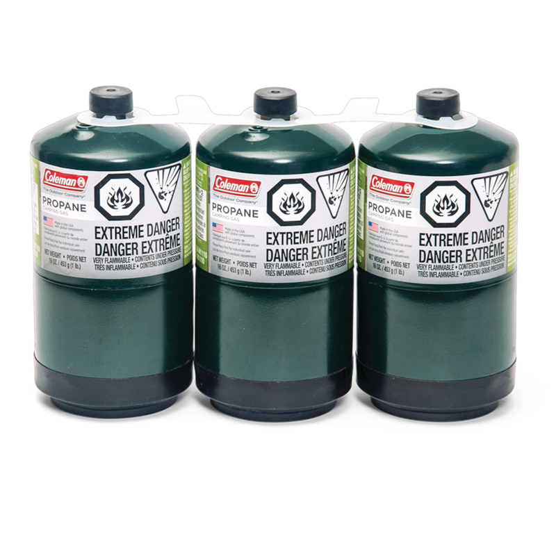 Coleman Propane Gas Cylinder/Canister, Fuel For Camping Stoves, Lanterns & Heaters, 16oz, 3pk