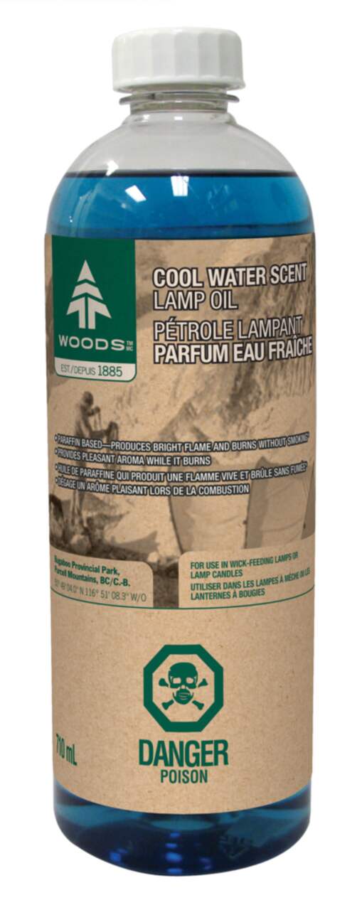 Huile à lampe parfumée Woods, carburant à base de paraffine pour les lampes  de camping à mèche, 710 mL, eau froide