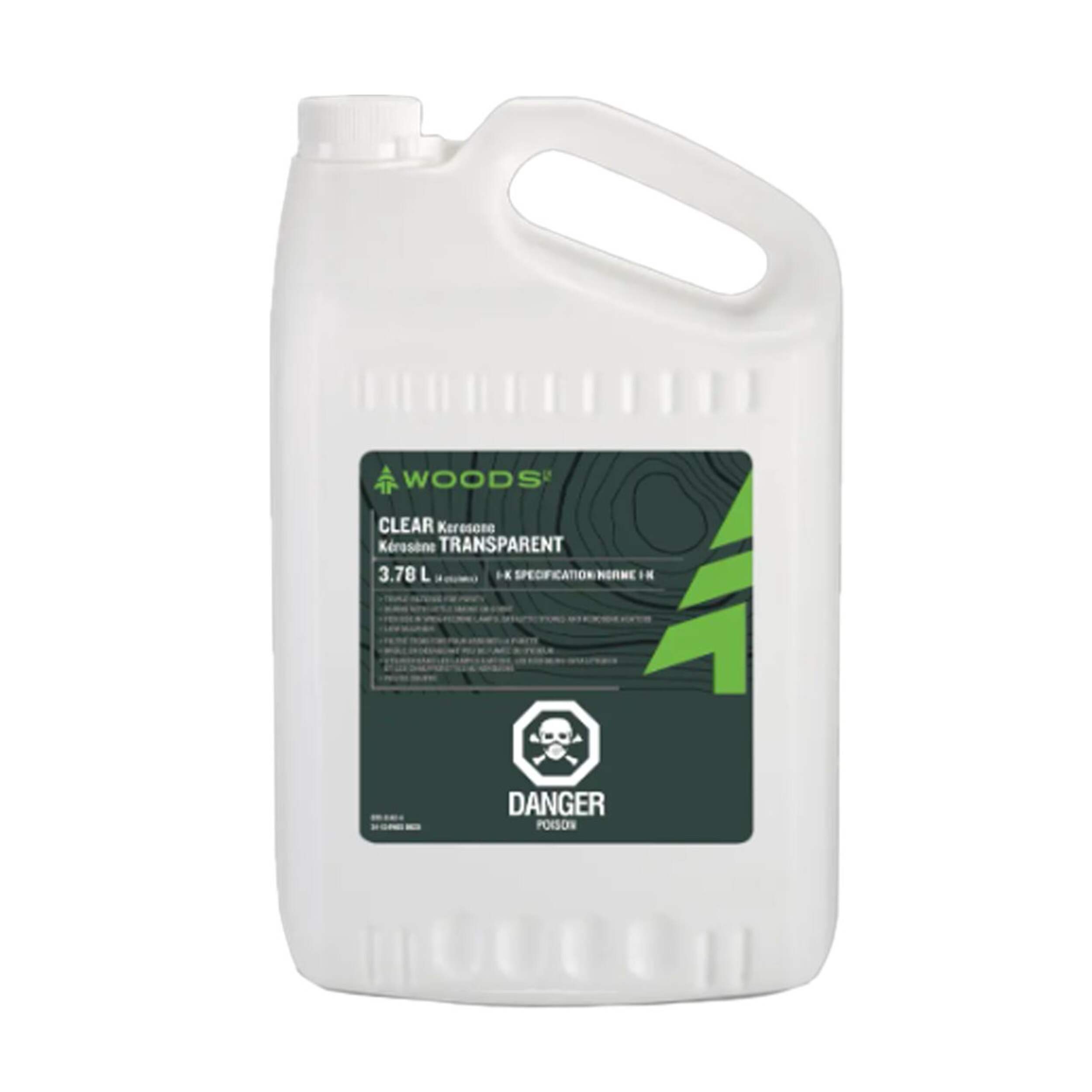 Woods Clear Kerosene, Triple Filtered Fuel For Camping Wick-Feeding Lanterns & Heaters, 3.78-L Front_Flat