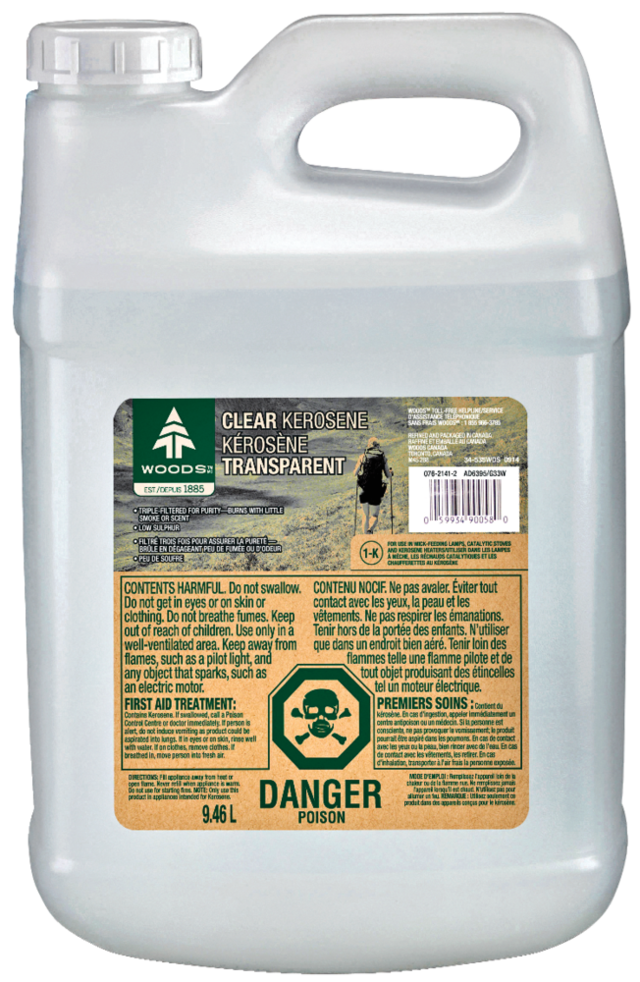 Woods Clear Kerosene, Triple Filtered Fuel For Camping WickFeeding